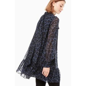 Kate Spade Navy Leopard Print Dress M